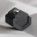 Small Hexagon Earrings lifestyle shot — NeoNova jewelry