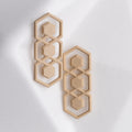 Honeycomb earrings side view — NeoNova jewelry