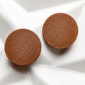 Brown clip on earrings with textured surface for non pierced ears
